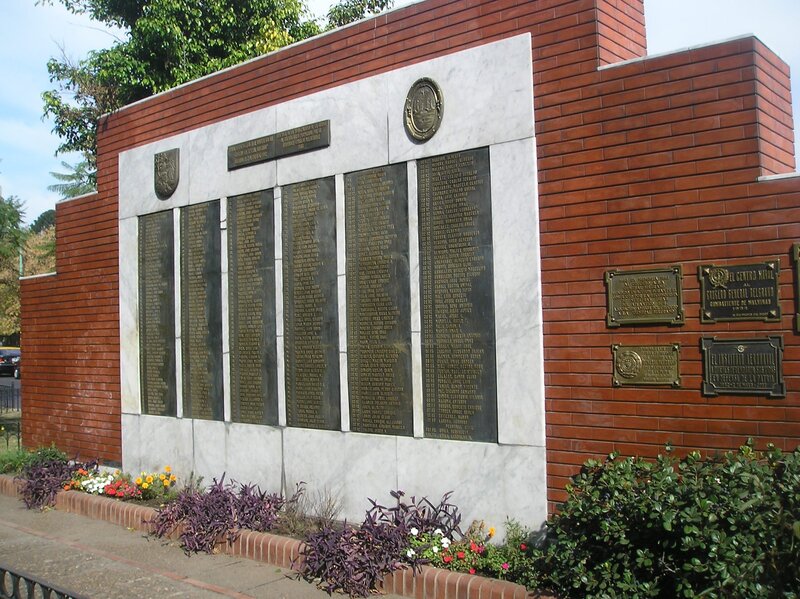 memorial wall with plaques