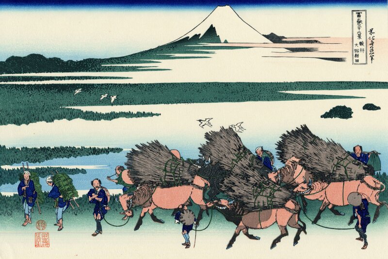 Men and Oxen Carrying Bundles
