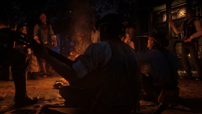 Men Around a Campfire