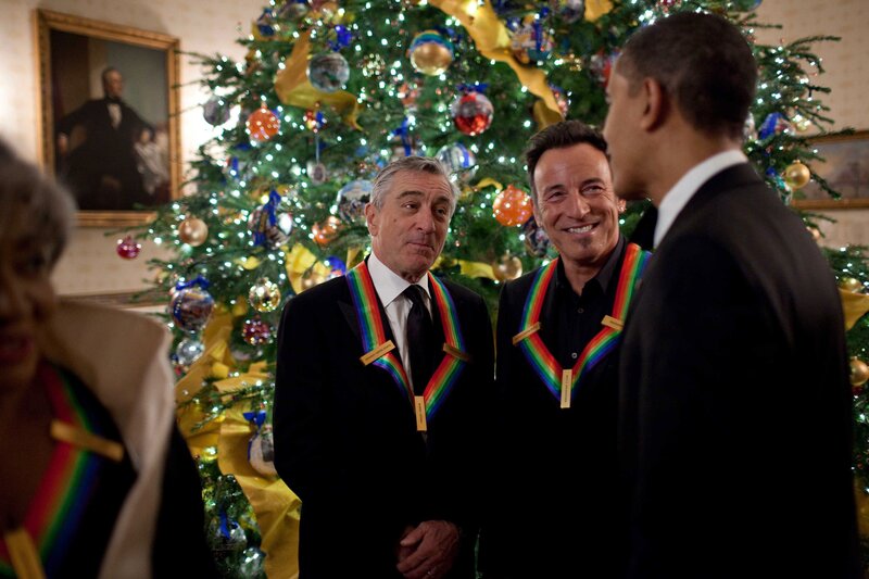Men at a Christmas event