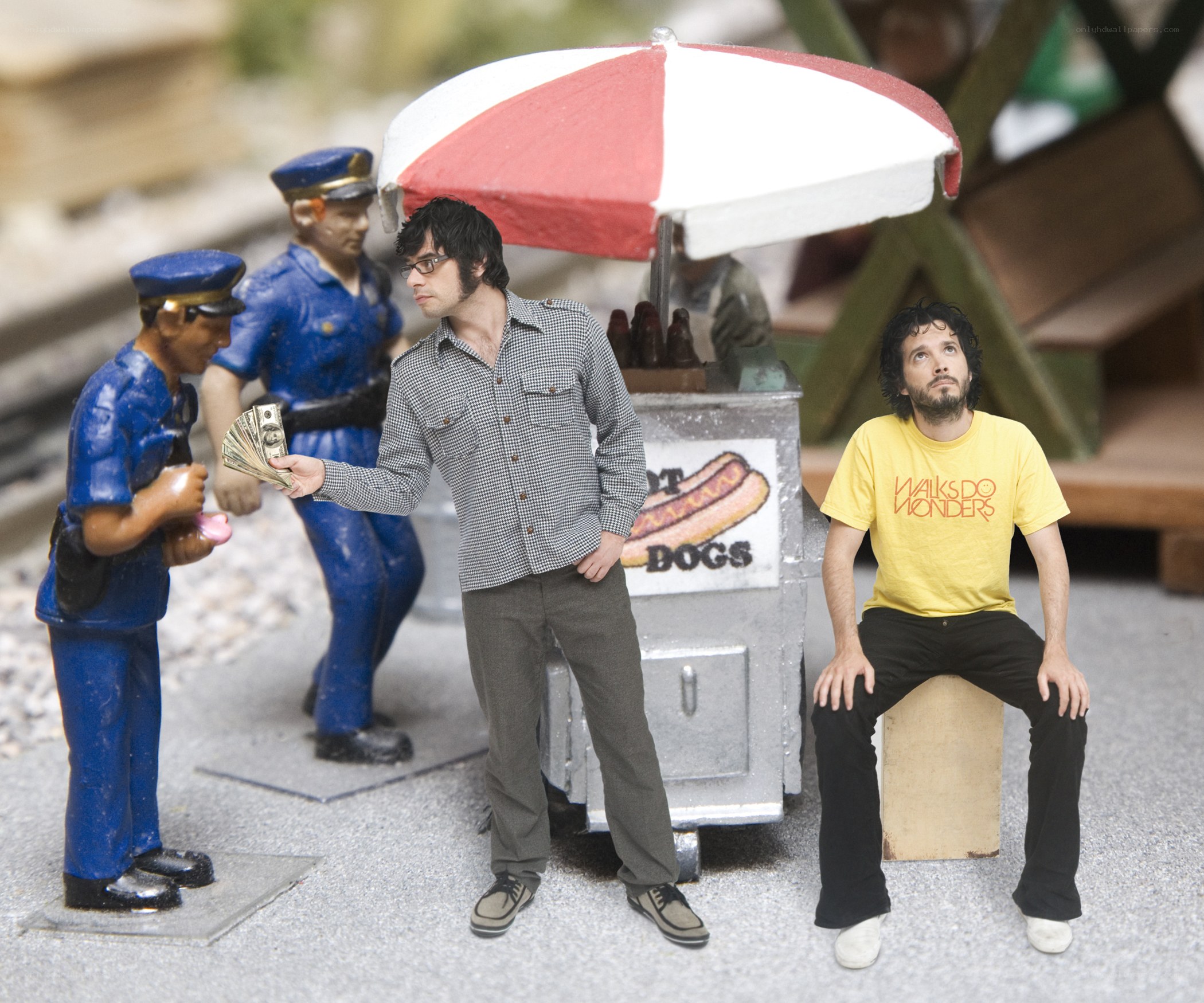 Men at a hot dog stand