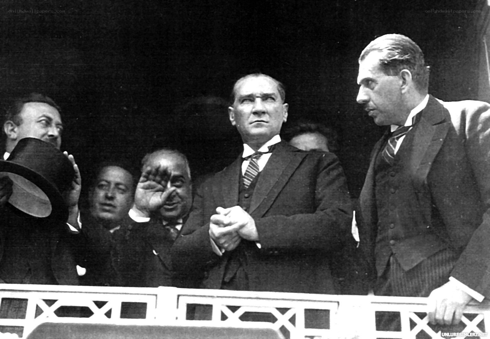 Men at a public event