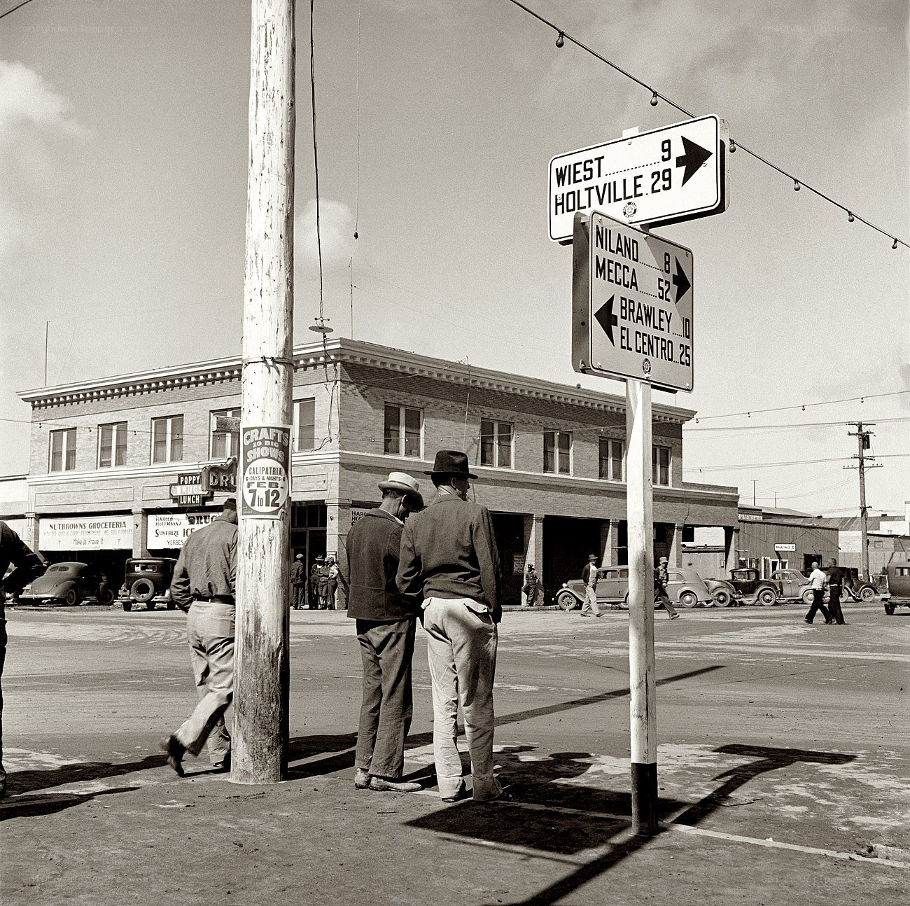 Men at a street corner in Texas