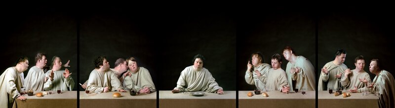 Men at a Table — Brown