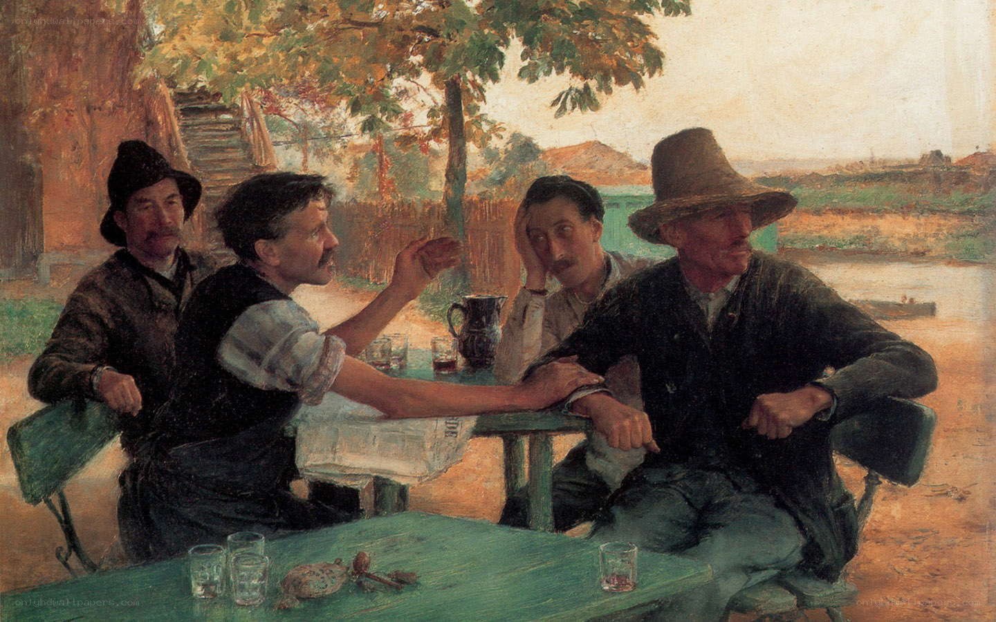 Men at a table outdoors