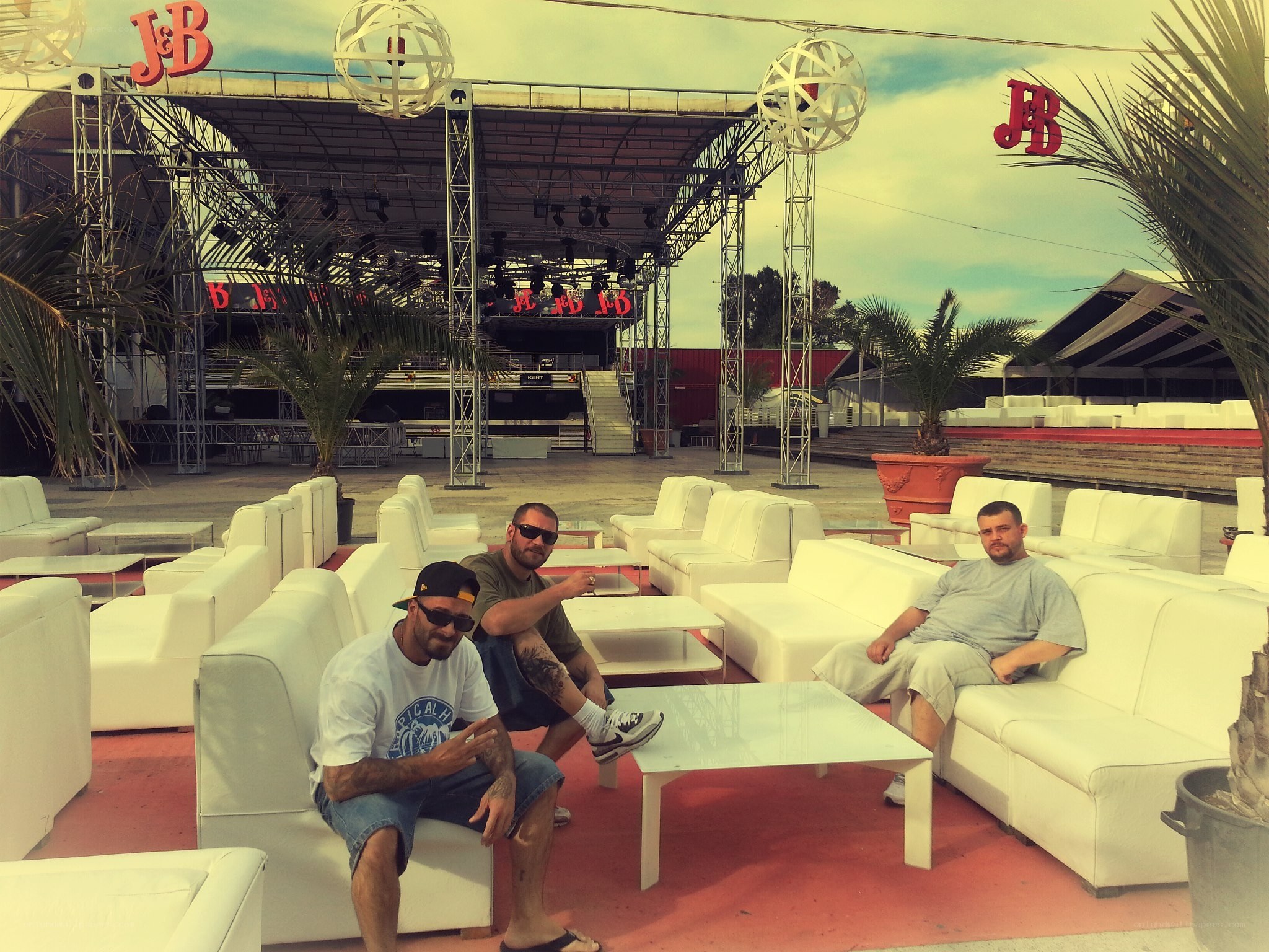 Men at an outdoor event space