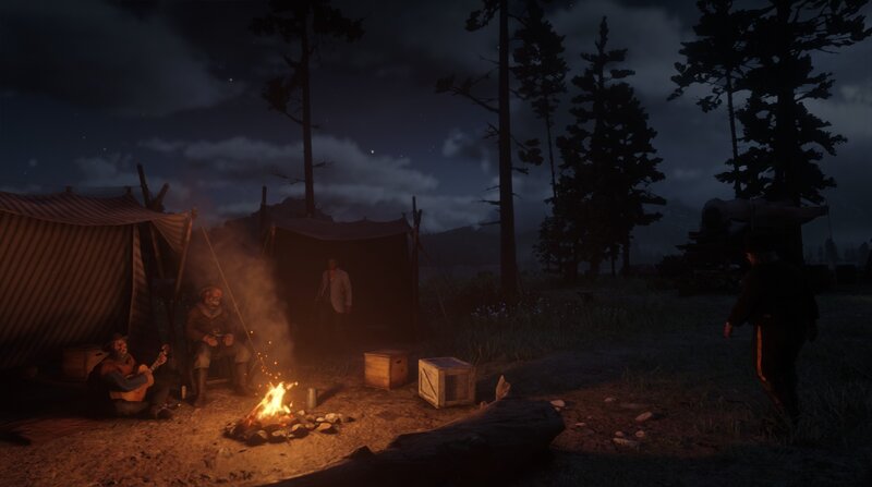 Men at Campfire