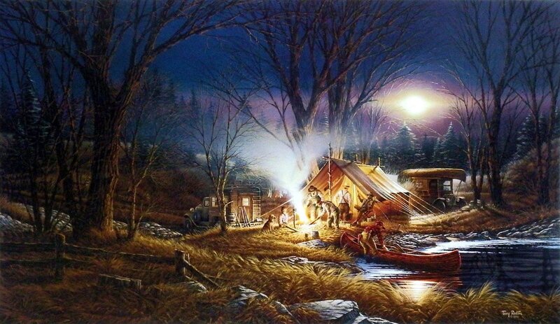 Men Camping at Night