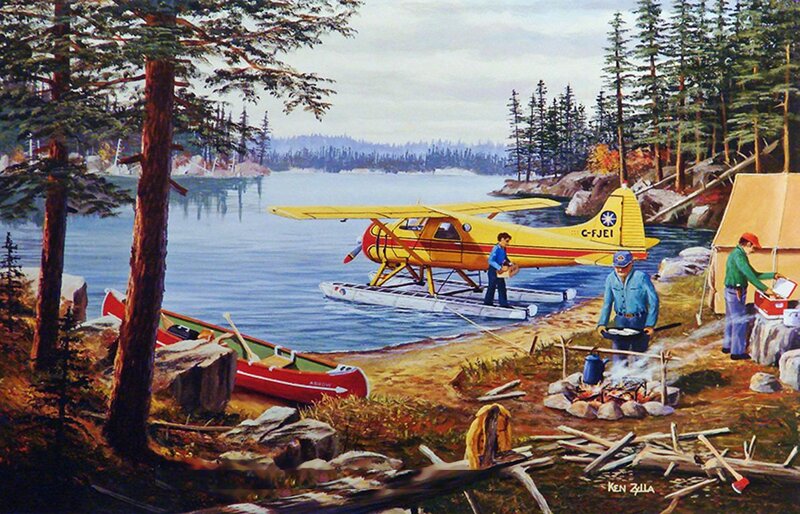 Men Camping by Lake