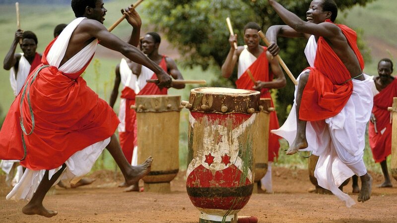 Men dancing with drums