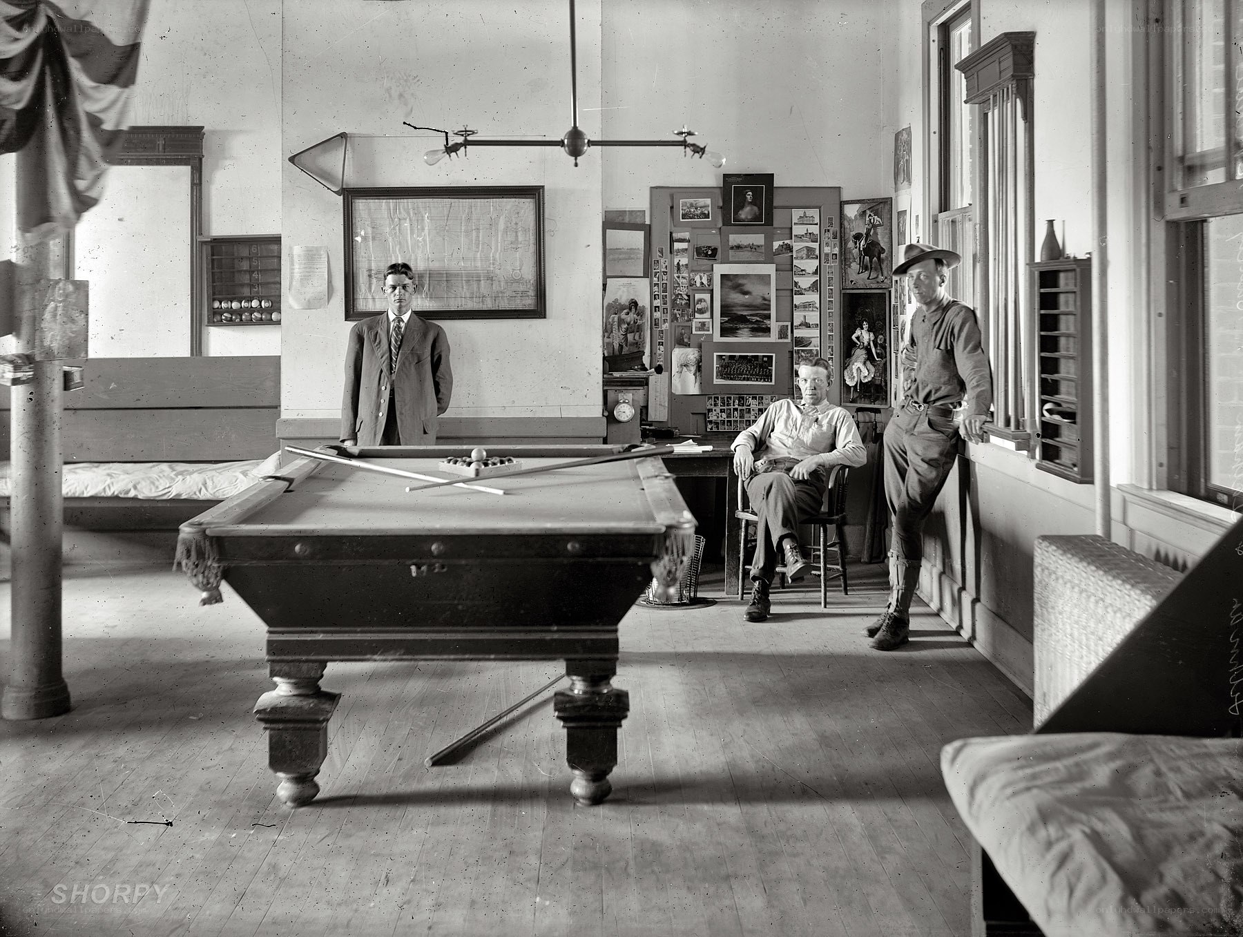 Men in a billiards room