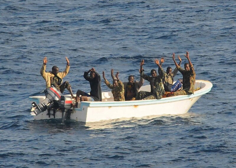 Men in a boat on the sea