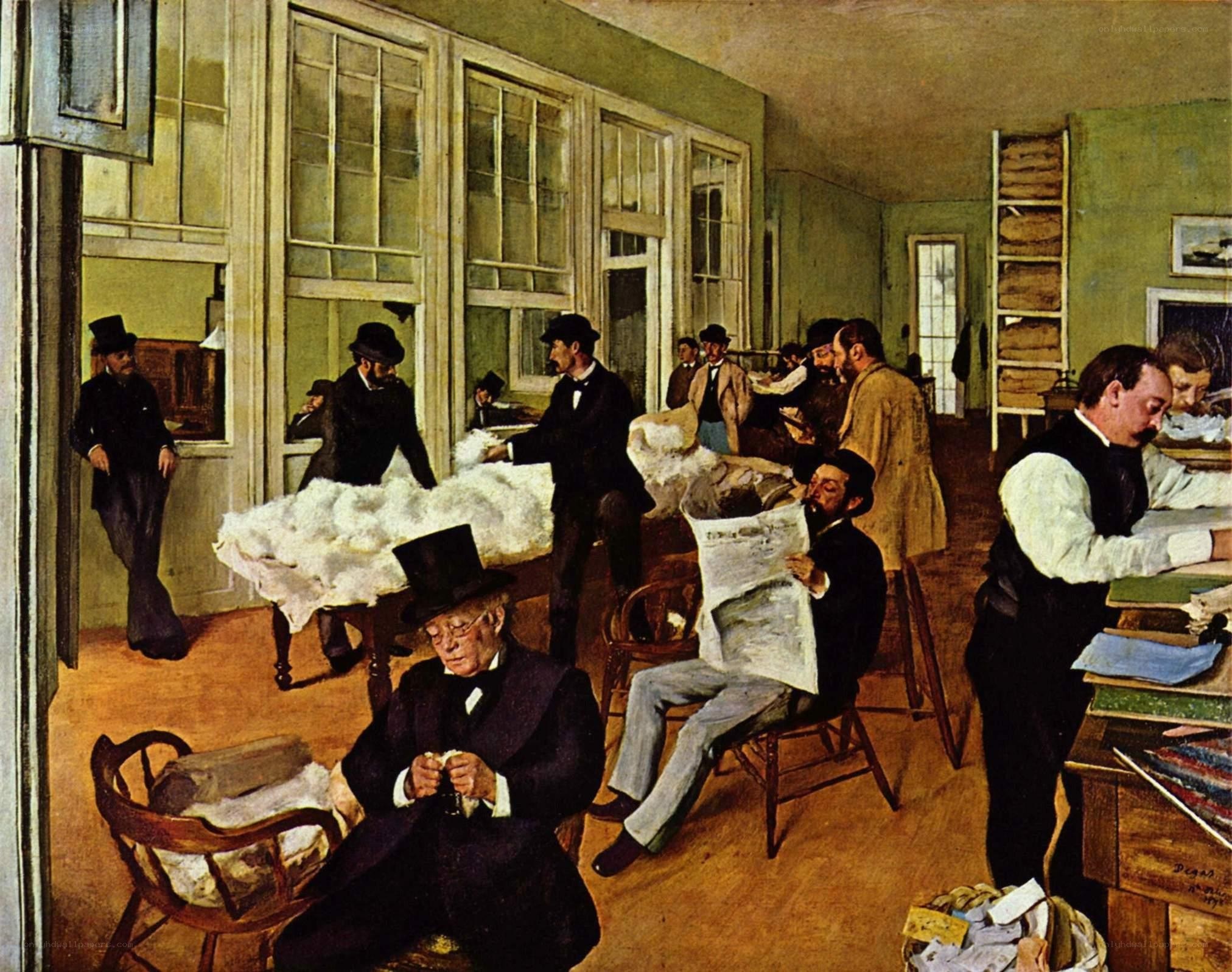 Men in a busy office