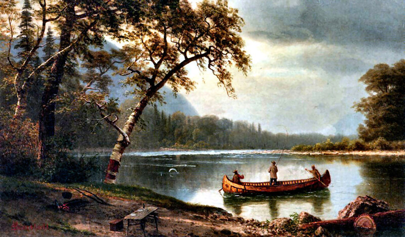 Men in a Canoe — Green, Serene