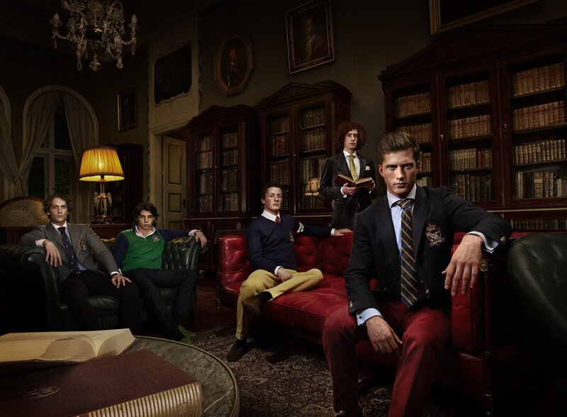 Men in a library setting
