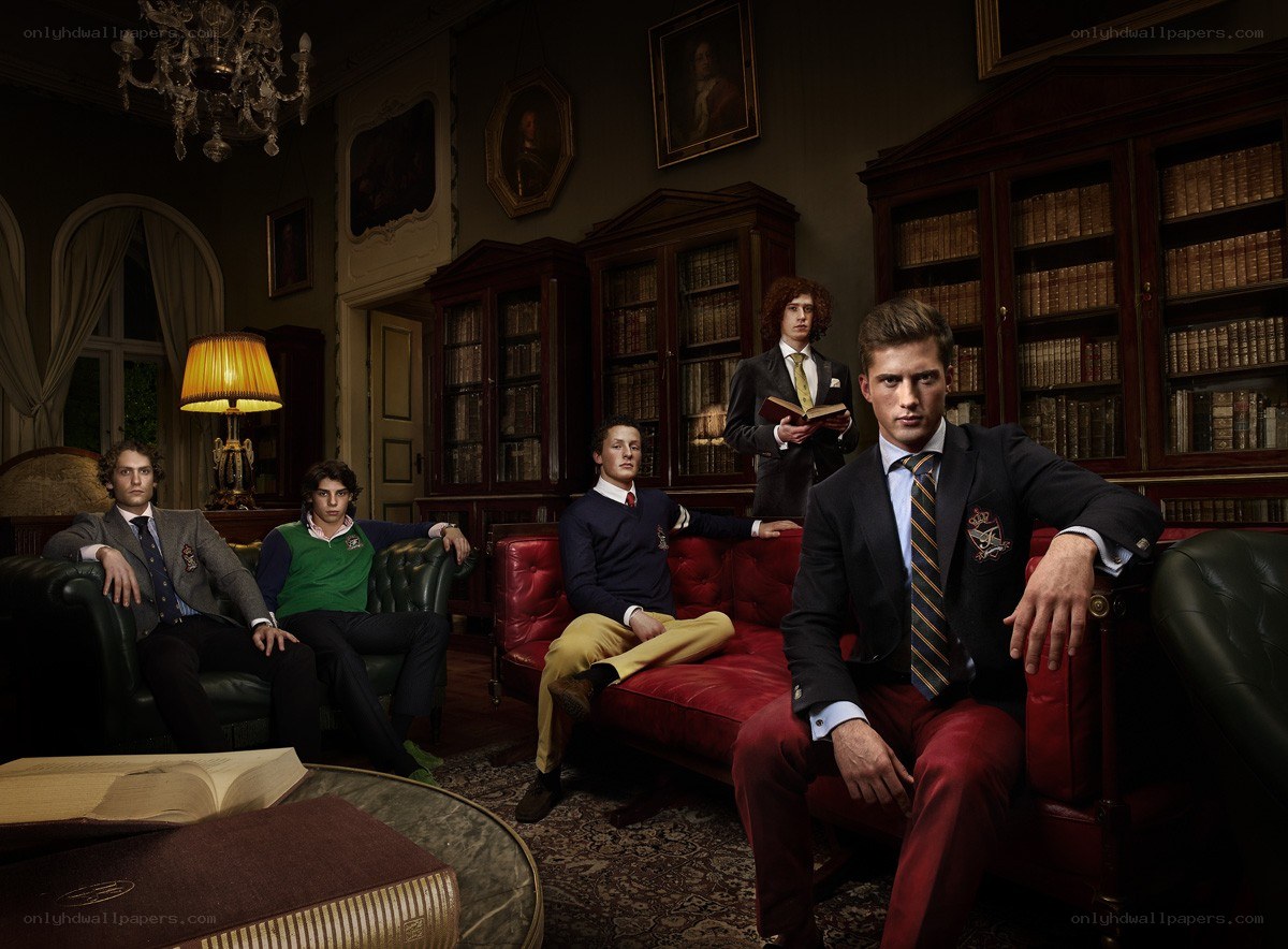 Men in a library setting