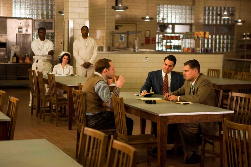 Men in a prison cafeteria