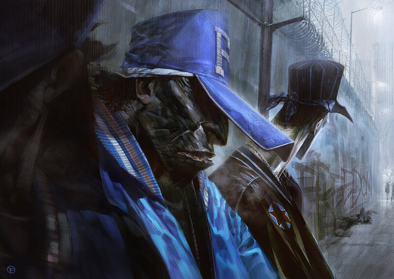 Men in a rainy alley
