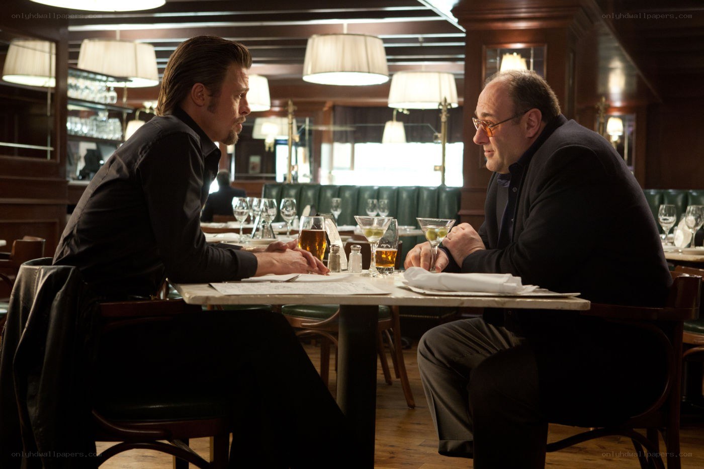 Men in a restaurant conversation