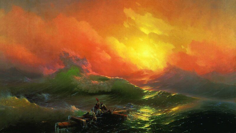 Men in a Small Boat — Orange