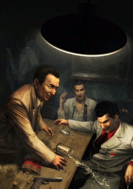 Men in a Tense Meeting