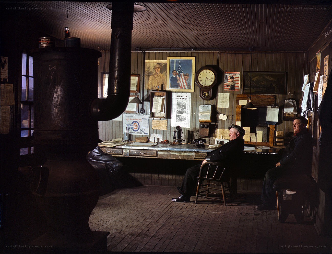 Men in a vintage office