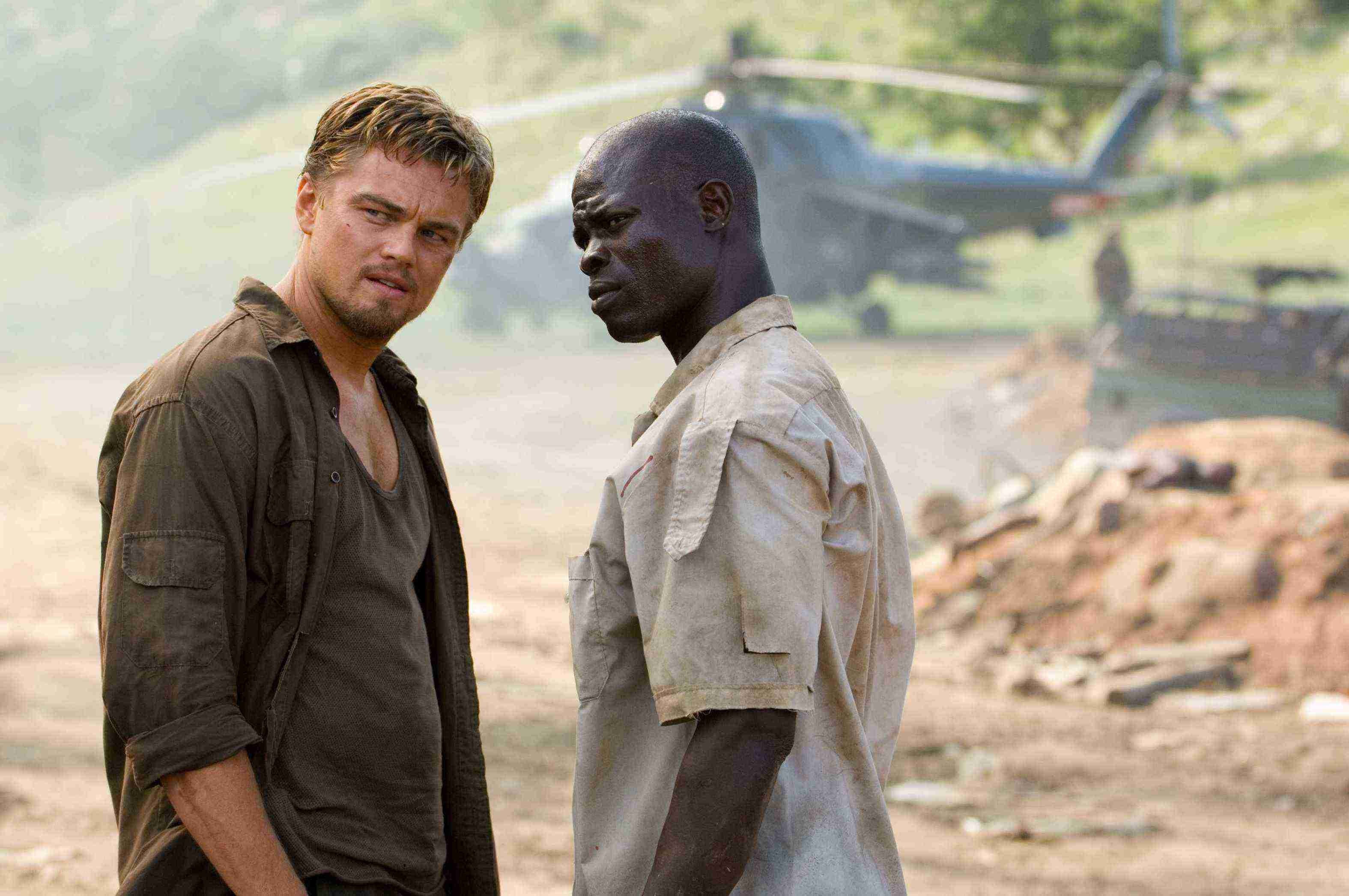 Men in a war zone