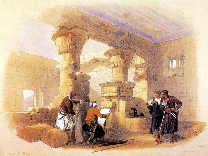Men in Ancient Temple