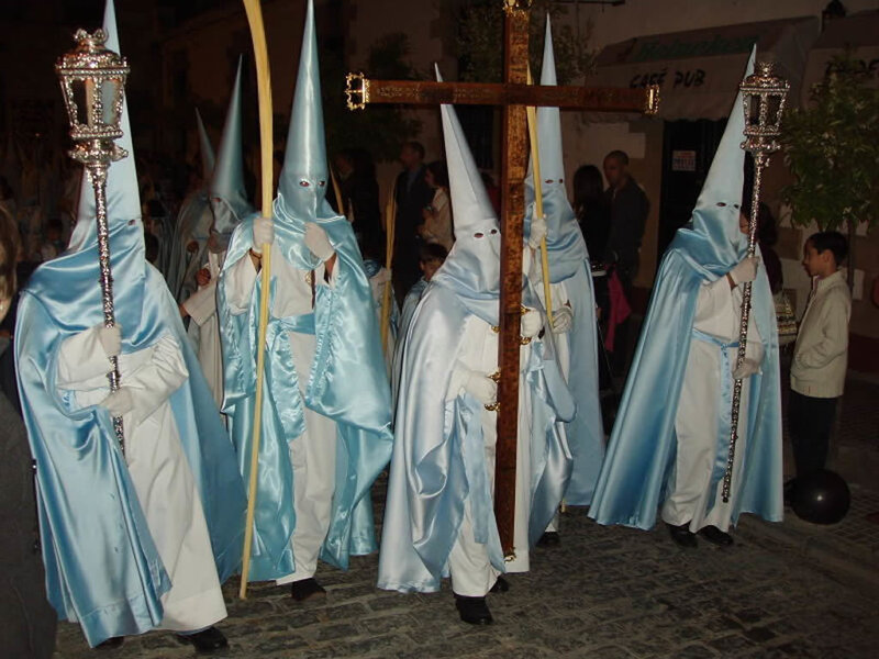 Men in Blue Robes