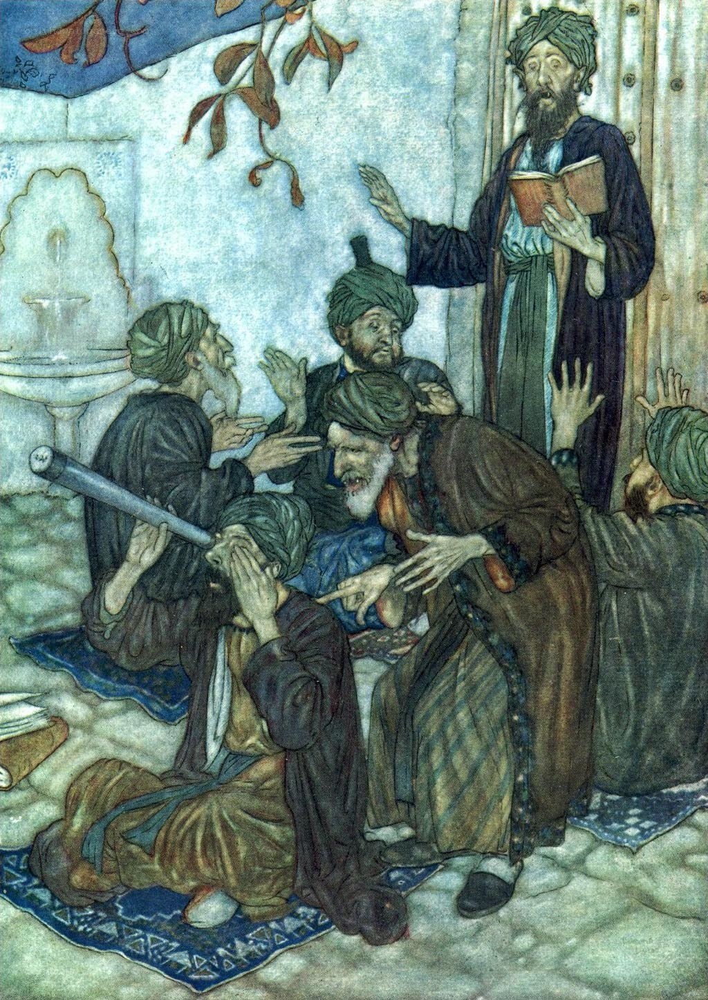 Men in discussion with a teacher