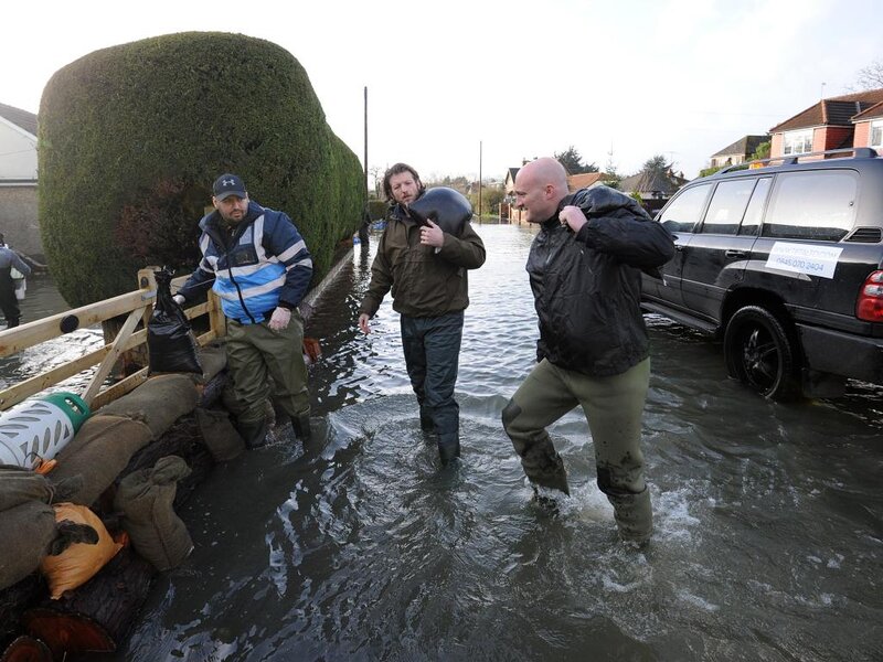 Men in Floodwaters