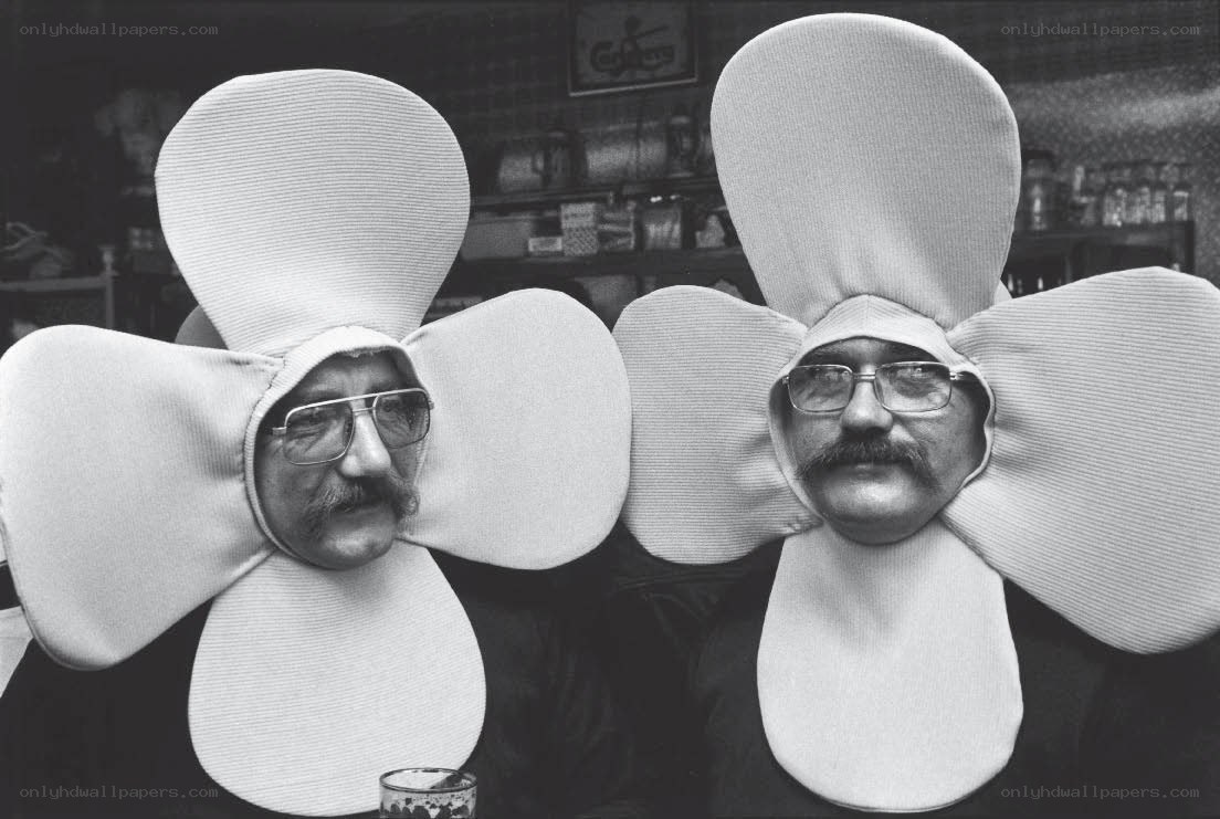 Men in flower costumes