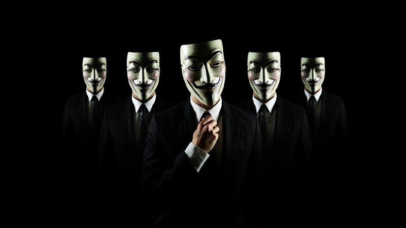 Men in Guy Fawkes Masks — Black, Dramatic