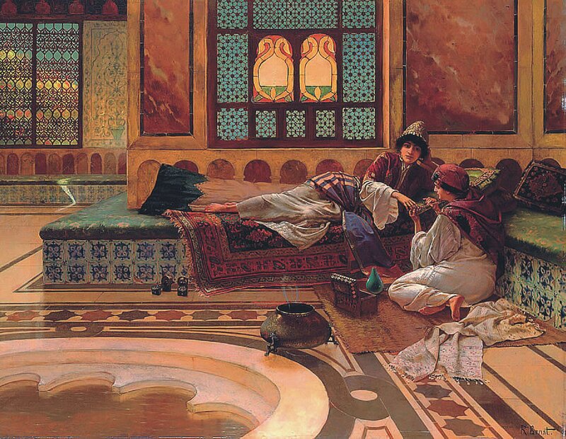 Men in Oriental Room