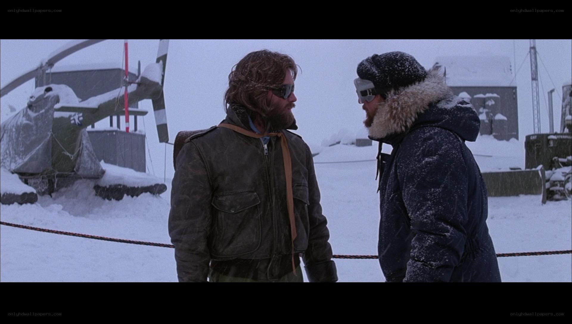 men in snowy military base