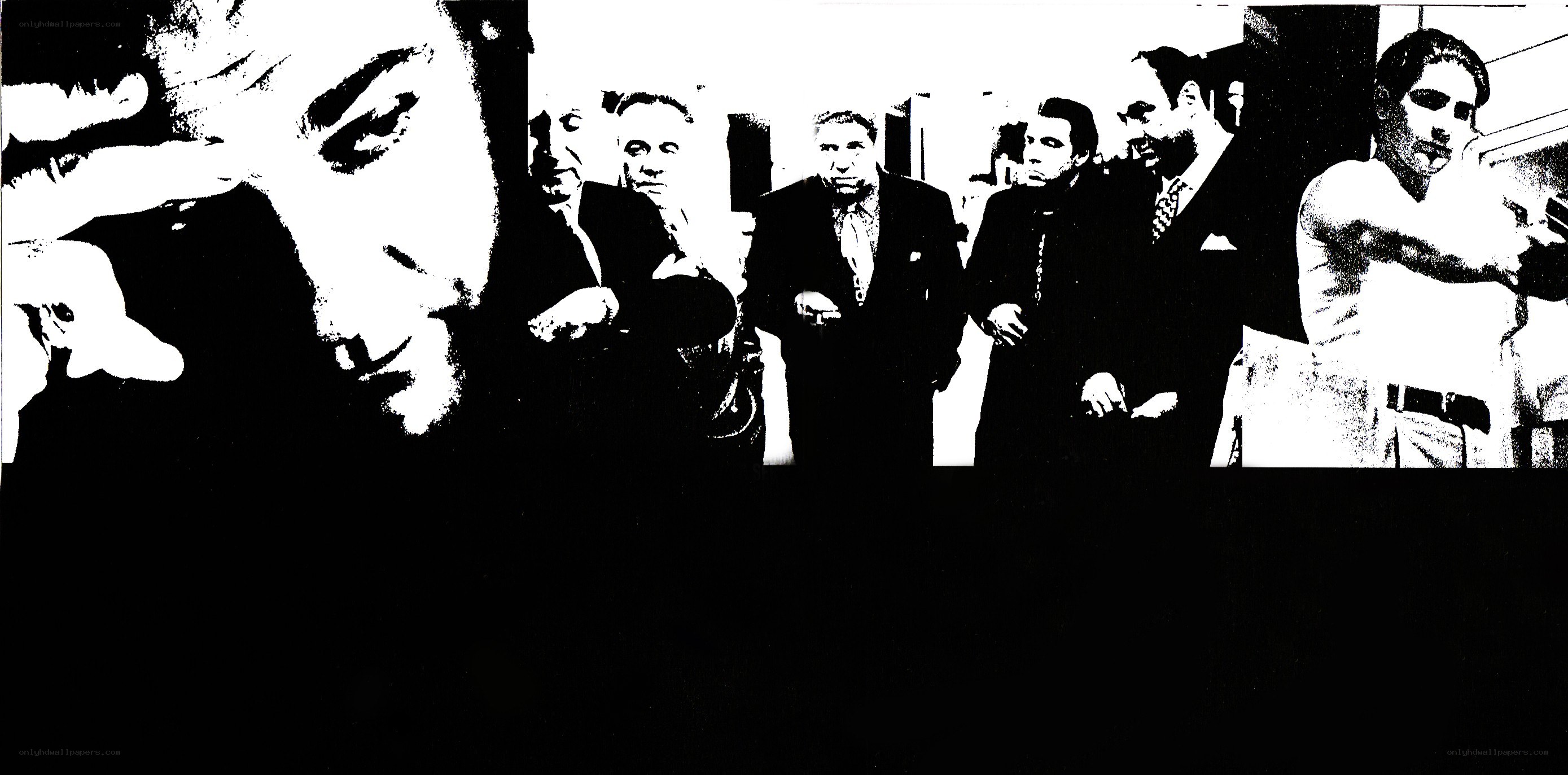 men in suits and a close-up