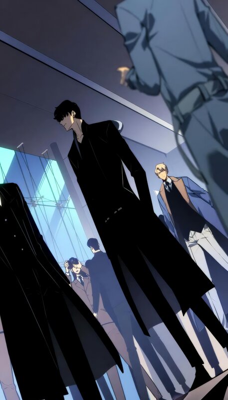 Men in Suits Walking — Black, Dramatic