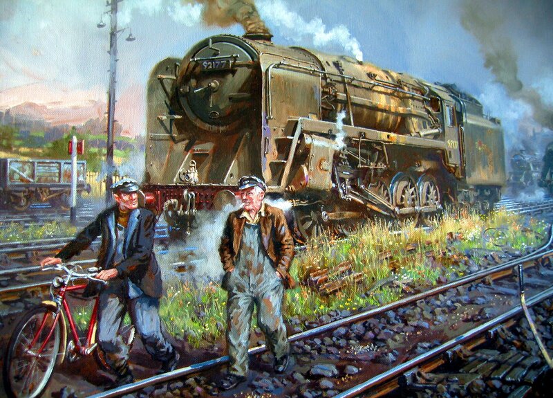 Men Near Steam Train