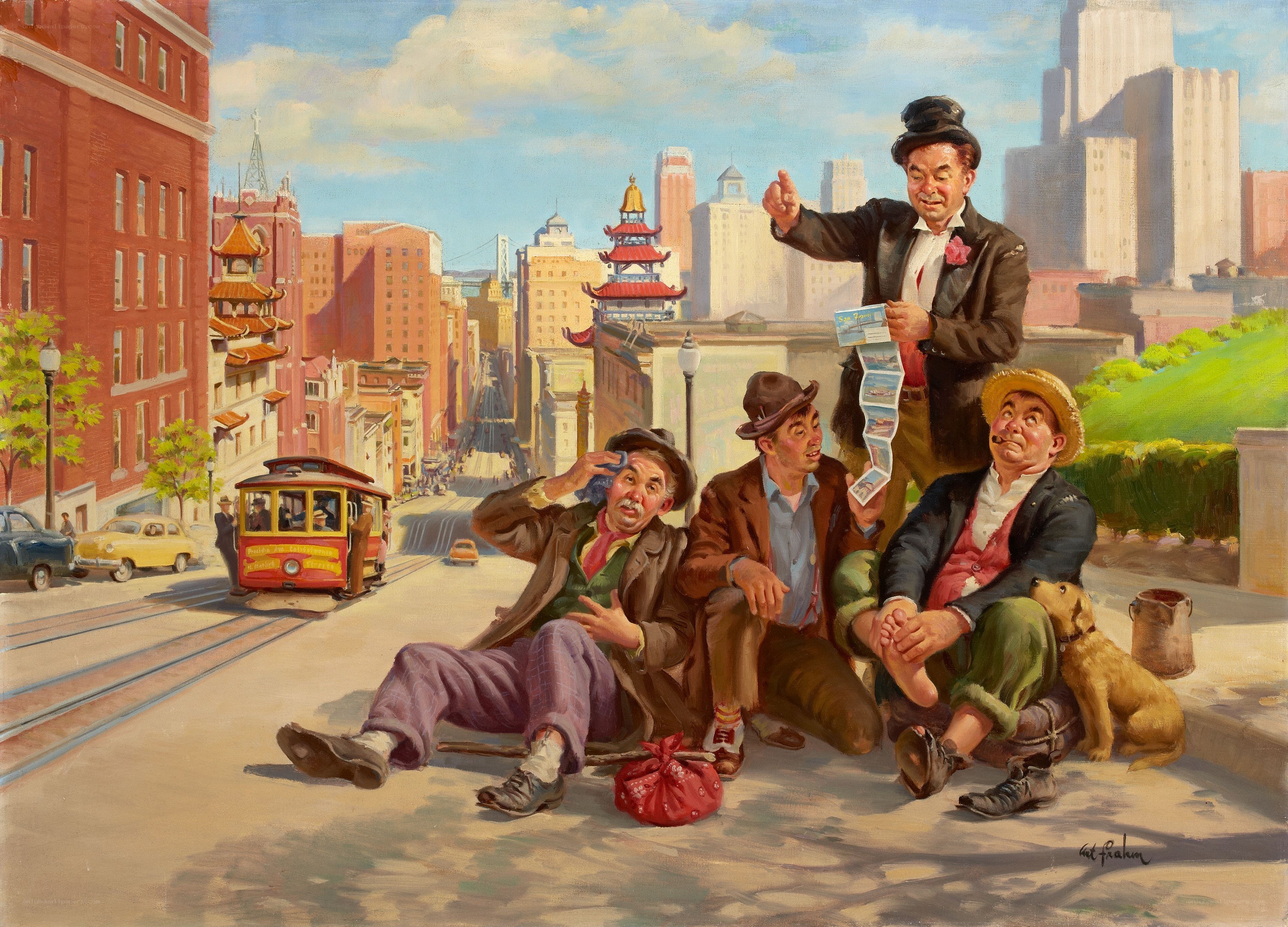 Men on a city street