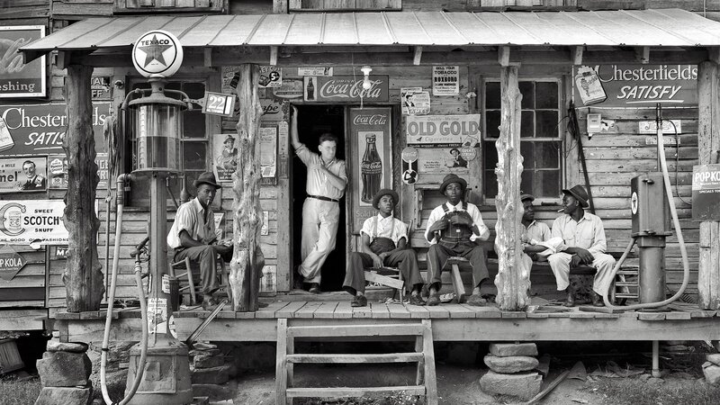 Men on a Porch — Black