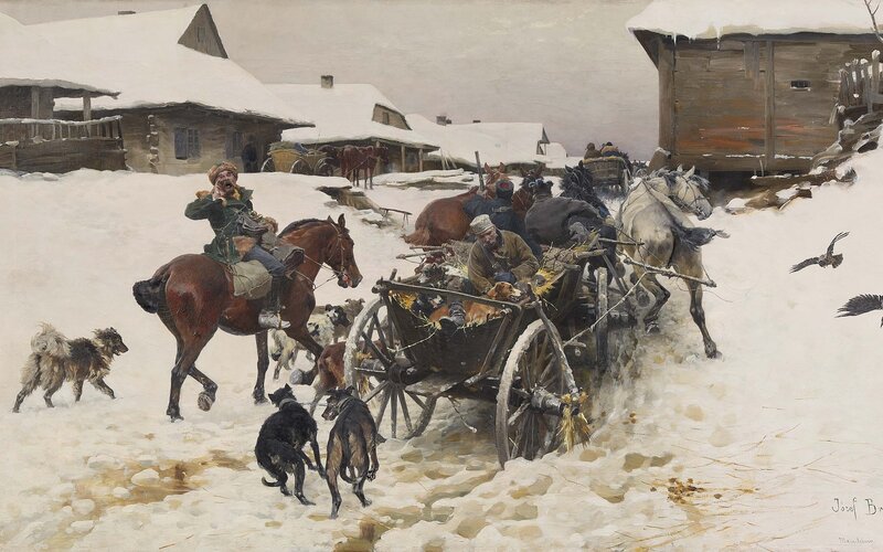 Men on Horse-drawn Cart