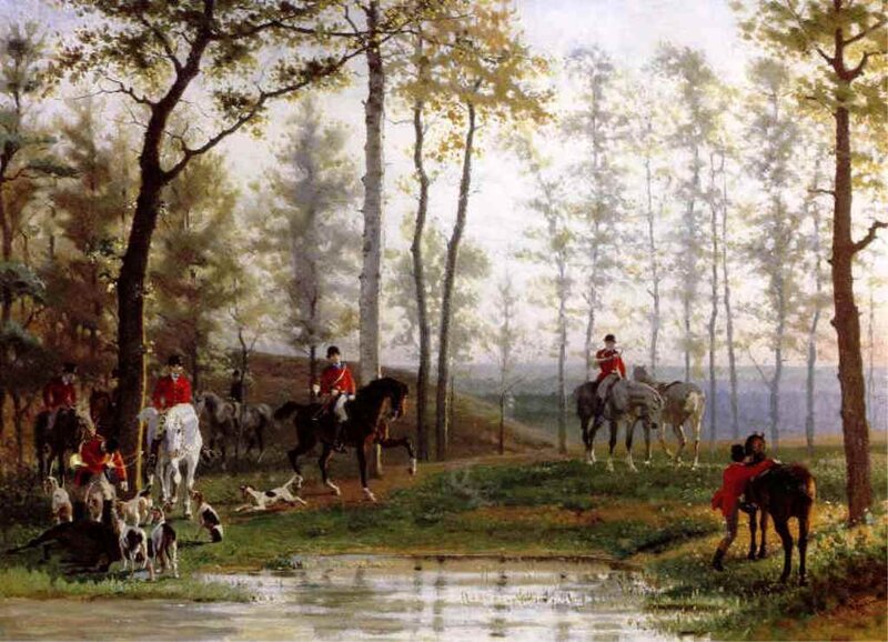 Men on Horseback in Forest
