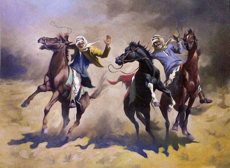 Men on Horses — Brown