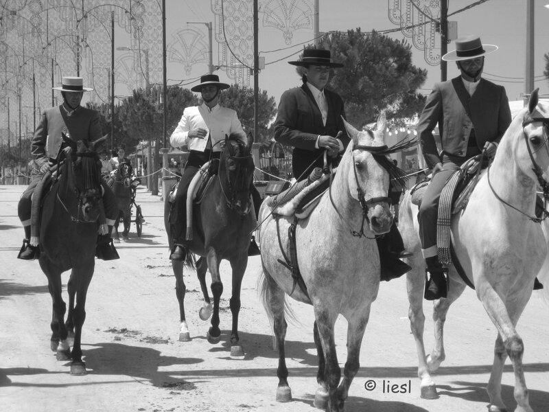 Men on Horses in Parade — Black