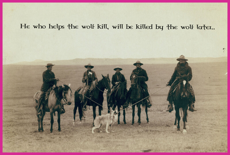 Men on Horses with Dog
