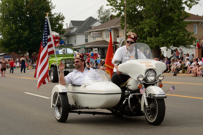 Men on Motorcycle Parade