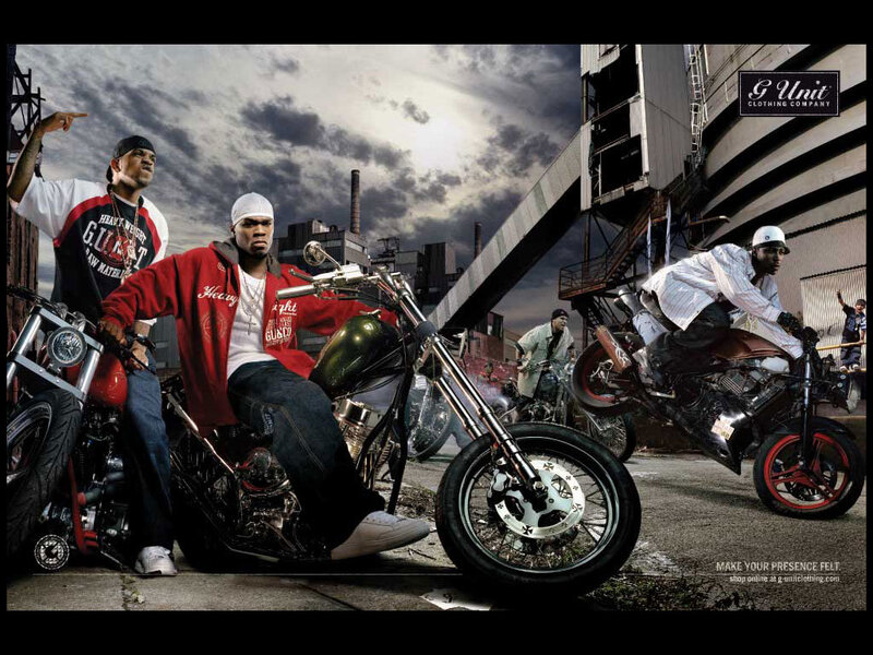 Men on motorcycles in urban setting