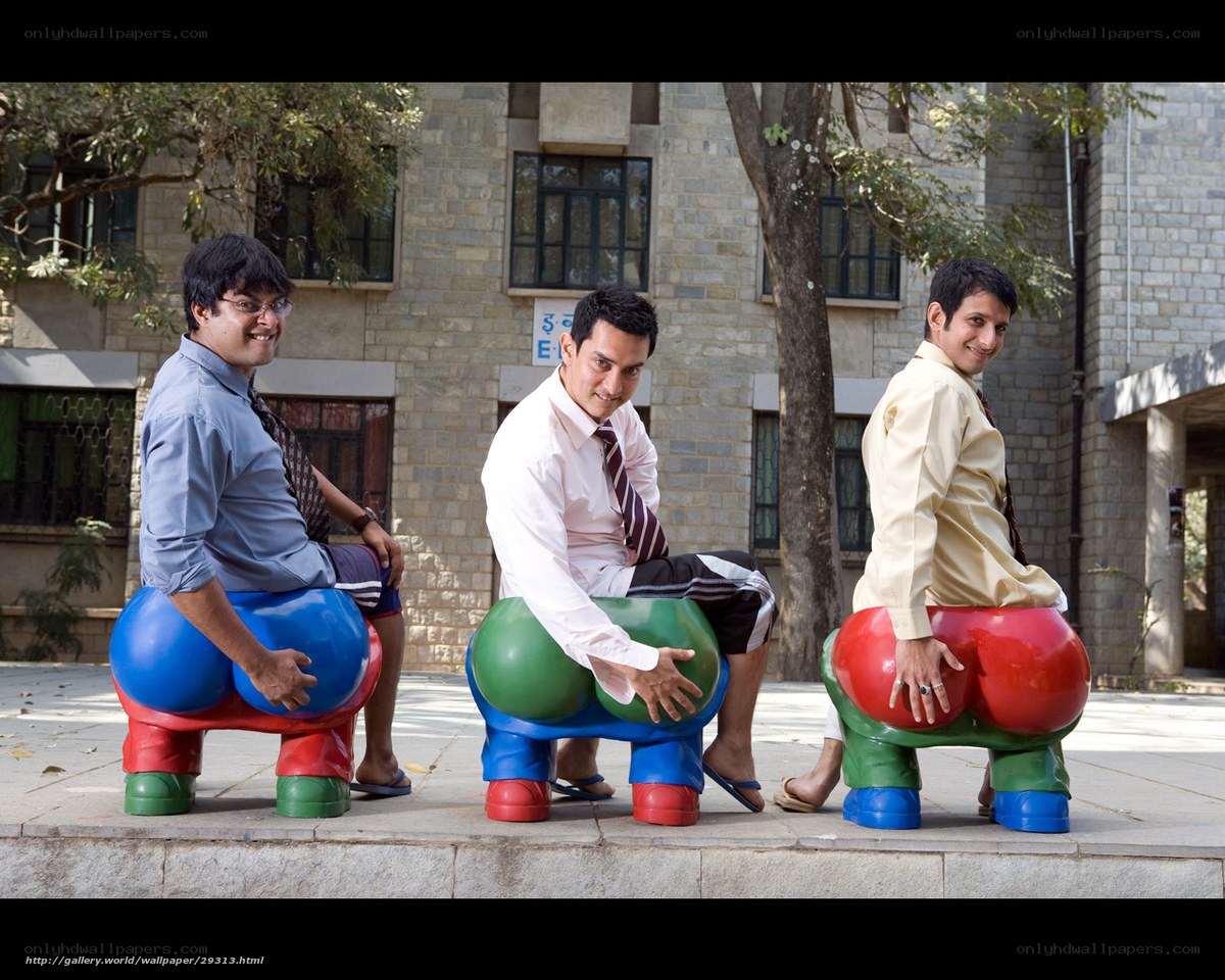 Men on novelty benches