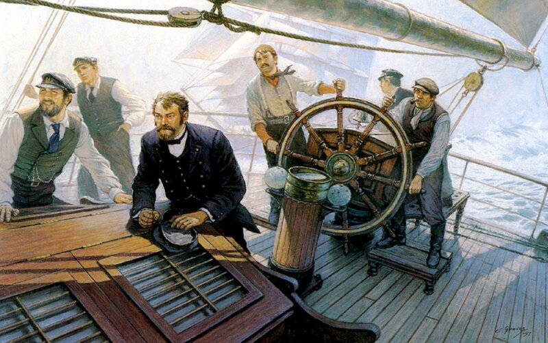 Men on Ship Deck