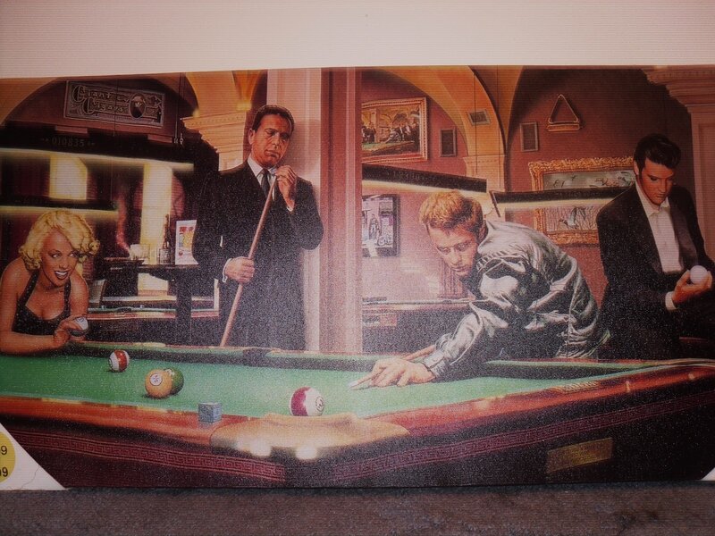Men Playing Pool — Green